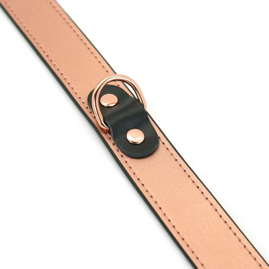 Ошейник с зажимами для сосков Liebe Seele Rose Gold Memory Collar with Nipple Clamps, кожа