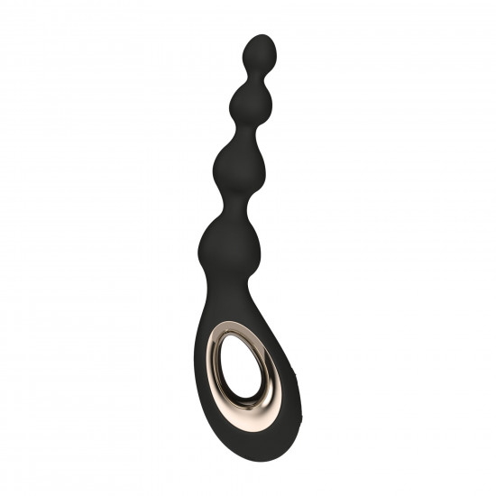 Анальные бусы с вибрацией LELO Soraya Beads Black, разный диаметр бусин, 8 режимов