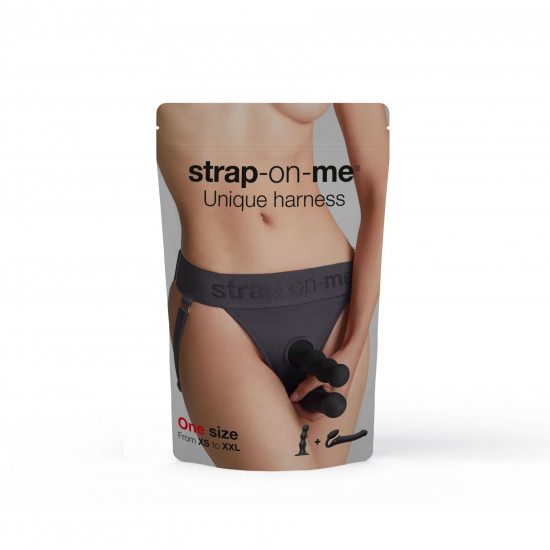 Трусики для страпона Strap-On-Me HARNAIS LINGERIE UNIQUE, One Size, серые