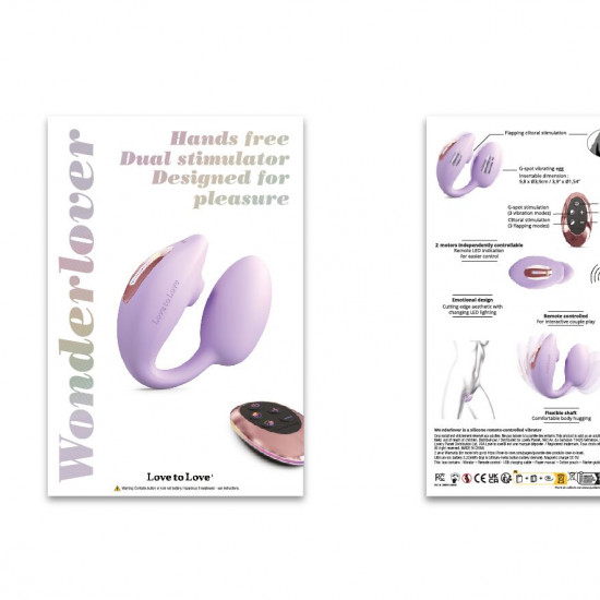 Виброяйцо с вакуумной клиторальной стимуляцией Love To Love Wonderlover VIVA MAUVE