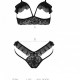 Эротический комплект Passion DOLLY SET, S/M, black, с открытыми чашками