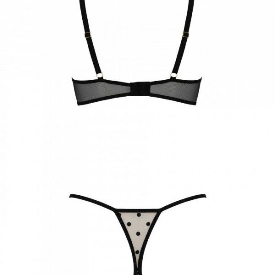 Эротический комплект Passion MARINA SET WITH OPEN BRA, S/M, beige, открытые чашки