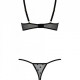 Эротический комплект Passion MARINA SET WITH OPEN BRA, XXL/XXXL, black, открытые чашки