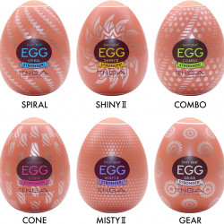 Набір мастурбаторів-яєць Tenga Egg Hard Boilded II Pack (6 яєць), щільний TPE, опукла текстура