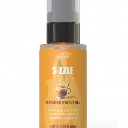 Зігрівальний масажний гель Sensuva — Sizzle Lips Butter Rum (59 мл), без цукру, їстівний