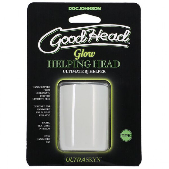 Мастурбатор Doc Johnson GoodHead Glow Helping Head, сквозной, светится в темноте