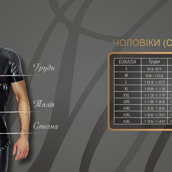 Футболка с мокрым эффектом Noir Handmade H056 Men's T-shirt made of powerwetlook, 3XL