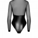 Боди Noir Handmade F321 Edge, S, низ под латекс, верх сетка, молния на все тело, декор кольца