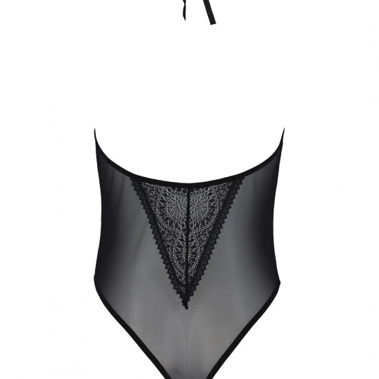 Боди Passion DROSERA BODY black, S/M, высокие вырезы, верх на завязках