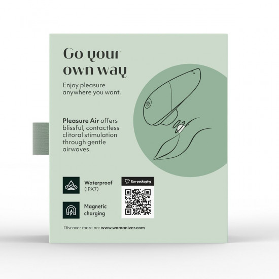 Вакуумный клиторальный стимулятор Womanizer Liberty 2 Sage, 8 режимов, магнитная крышечка