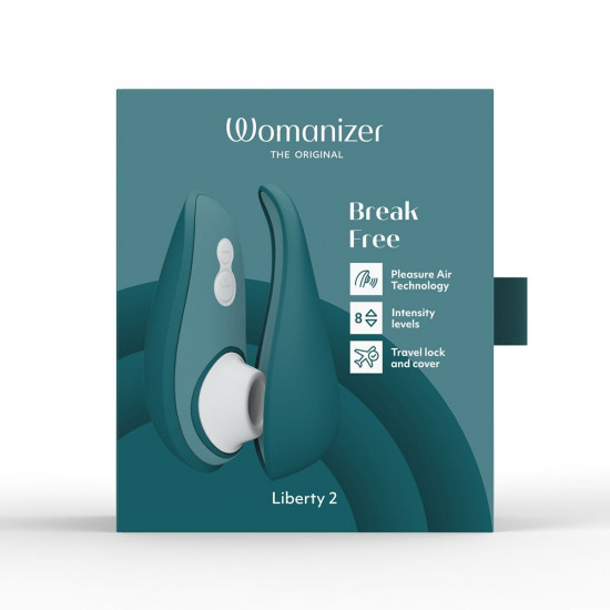 Вакуумный клиторальный стимулятор Womanizer Liberty 2 Dark Petrol, 8 режимов, магнитная крышечка