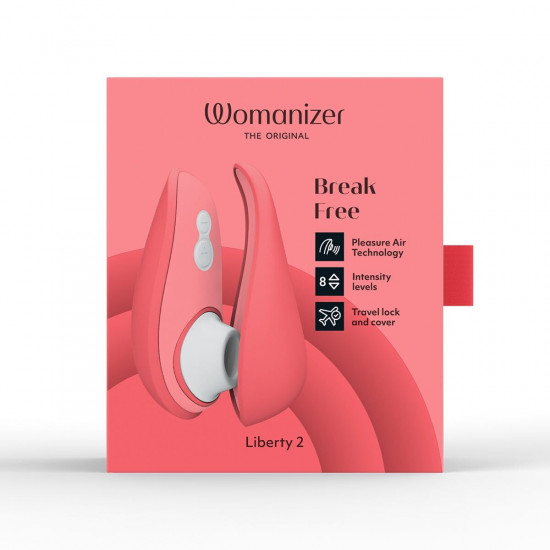Вакуумный клиторальный стимулятор Womanizer Liberty 2 Vibrant Rose, 8 режимов, магнитная крышечка