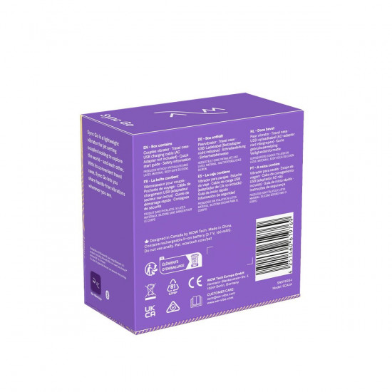 Смарт-вибратор для пар We-Vibe Sync GO Light Purple, тревел-кейс, пульт ДУ