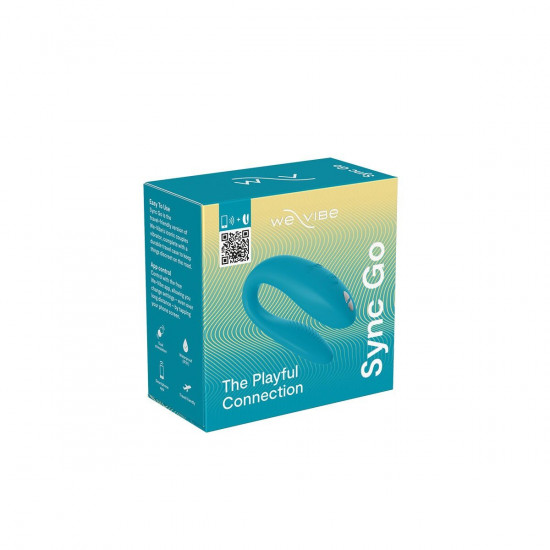Смарт-вибратор для пар We-Vibe Sync GO Turquoise, тревел-кейс, пульт ДУ