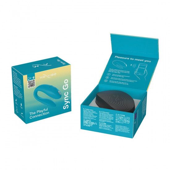 Смарт-вибратор для пар We-Vibe Sync GO Turquoise, тревел-кейс, пульт ДУ