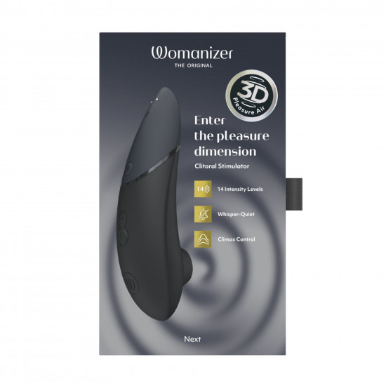 Вакуумный клиторальный стимулятор Womanizer Next Black, 3D Pleasure Air, 14 уровней интенсивности