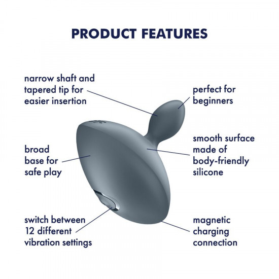 Анальная вибропробка Satisfyer Booty Absolute Beginners 4, для начинающих, вводимая часть 3 см