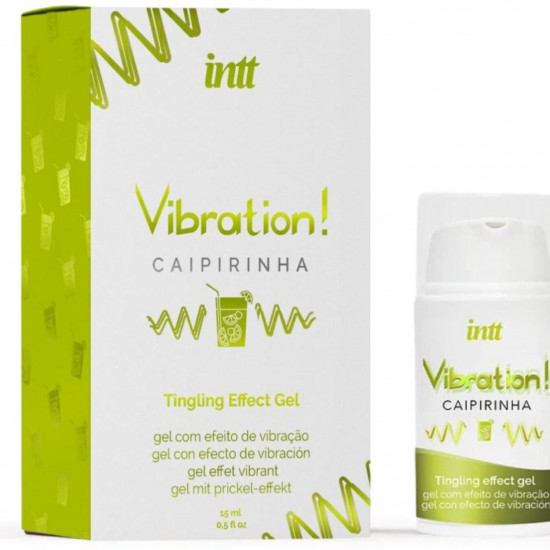 Жидкий вибратор Intt Vibration Caipirinha  (15 мл), густой гель, очень вкусный, действует до 30 мин