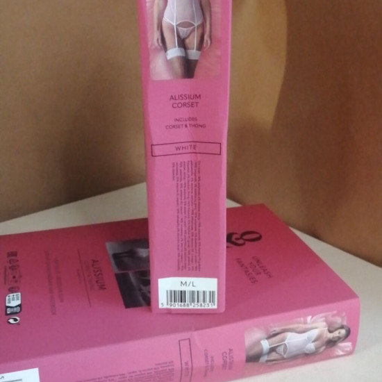 Корсет Obsessive Alissium corset & thong M/L (мятая упаковка!!!)