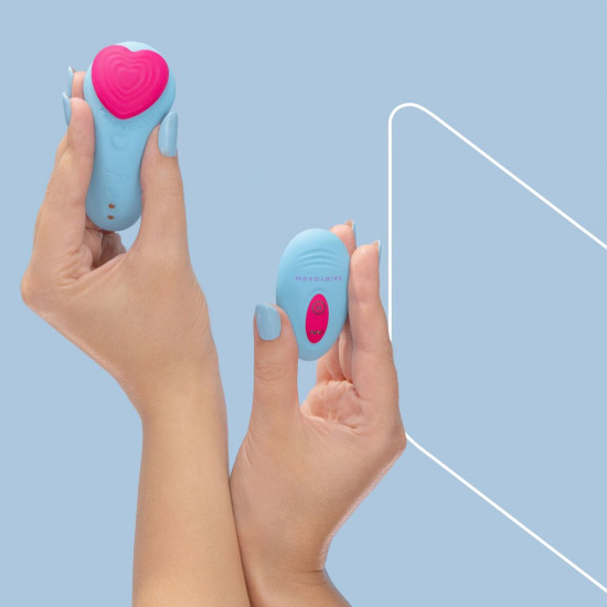 Вибратор в трусики FairyGasm HeartGem blue, на магните, пульт ДУ