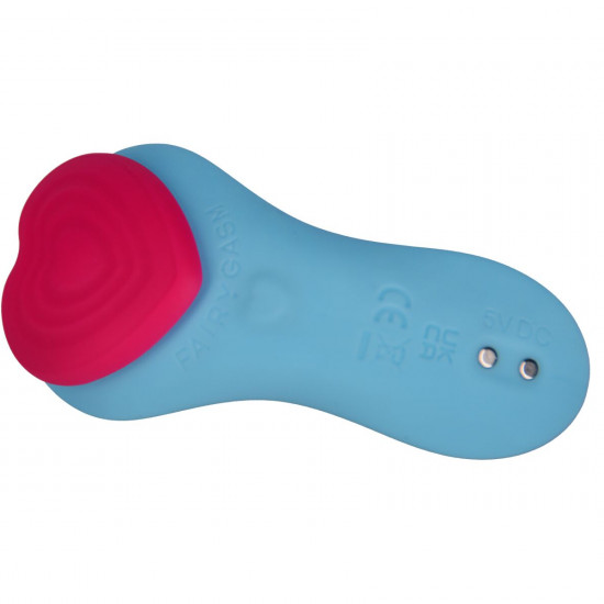 Вибратор в трусики FairyGasm HeartGem blue, на магните, пульт ДУ