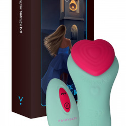 Вібратор у трусики FairyGasm HeartGem green, на магніті, пульт ДК