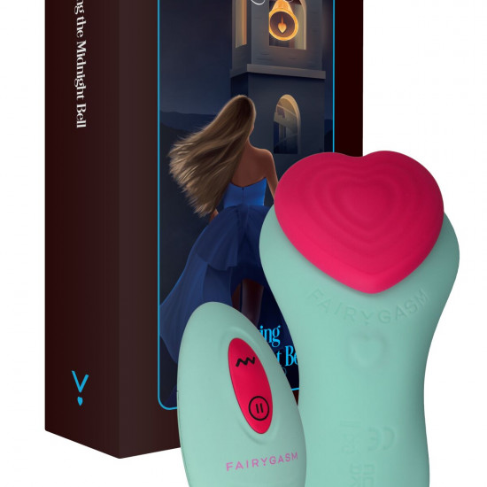 Вибратор в трусики FairyGasm HeartGem green, на магните, пульт ДУ