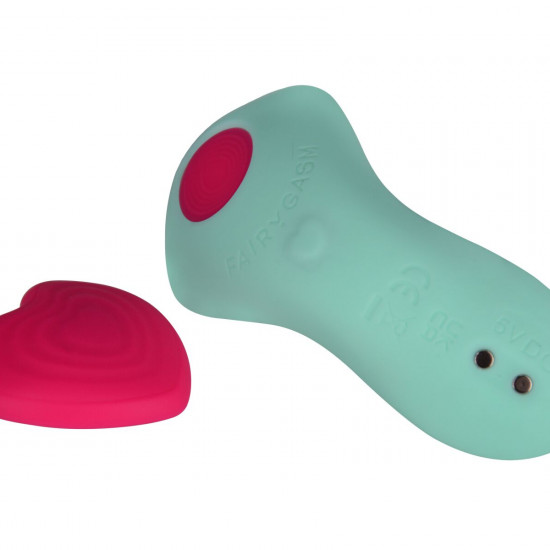 Вибратор в трусики FairyGasm HeartGem green, на магните, пульт ДУ