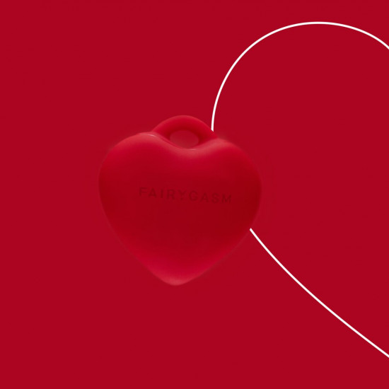 Мини-вибратор «Сердечко» FairyGasm PleasureStone red, 9 режимов, на шнурке