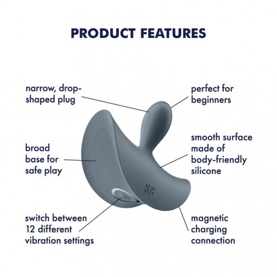 Анальная вибропробка Satisfyer Booty Absolute Beginners 2, для начинающих, вводимая часть 3,5 см