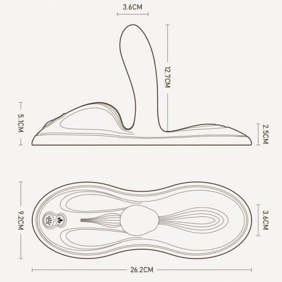 Sit-on-top смарт-вибратор Zalo – Flora Smart Vibrating Pad Obsidian Black, 9 моторов