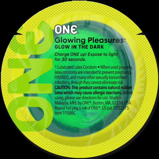 Набор презервативов ONE Glowing Pleasures, 100 шт, светятся в темноте, со смазкой, упаковка-тубус