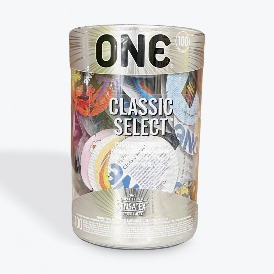 Набор презервативов ONE Classic Select Contest Collection, 100 шт, со смазкой, упаковка-тубус