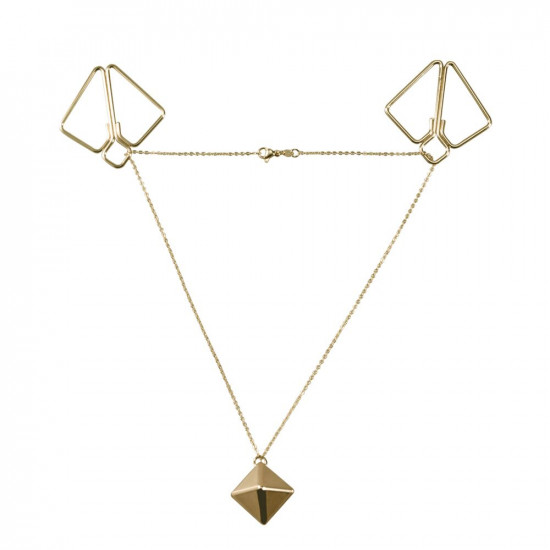 Зажимы для сосков с тяжелой подвеской LOCKINK Nipple Clamps with Heavy Pendant - Golden