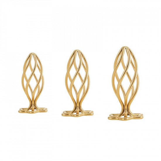 Анальная пробка LOCKINK SEVANDA Hollow Spiral Golden Metal Anal Plug - L size