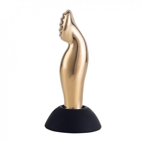 Вибромассажер простаты LOCKINK SEVANDA Eros, золотистый, 10 режимов, пульт ДУ, съемная присоска