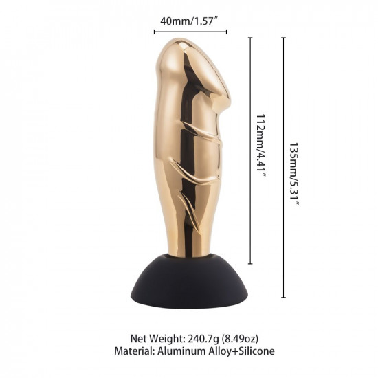 Вибромассажер простаты LOCKINK SEVANDA Hercules, золотистый, 10 режимов, пульт ДУ, съемная присоска