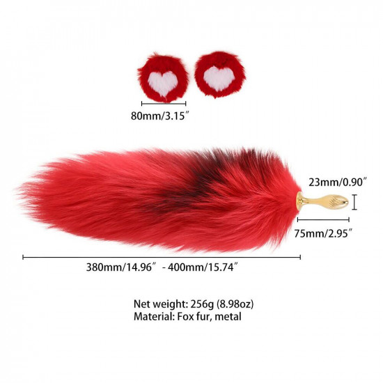 Анальная пробка с хвостом лисицы LOCKINK SEVANDA Red Vixen Set with Pear-shape Plug