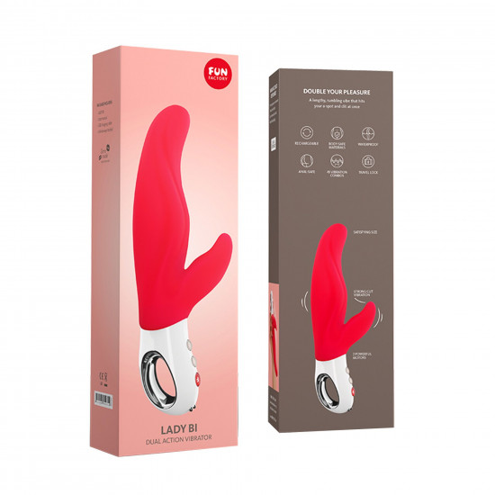 Вибратор-кролик для точки А Fun Factory LADY BI india red, 2 мотора, 12 режимов