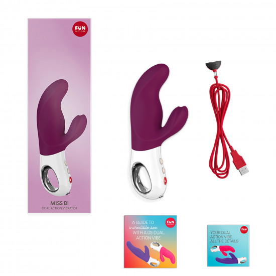 Вибратор-кролик Fun Factory MISS BI grape/white, 2 независимых мотора, диаметр 4,2 см