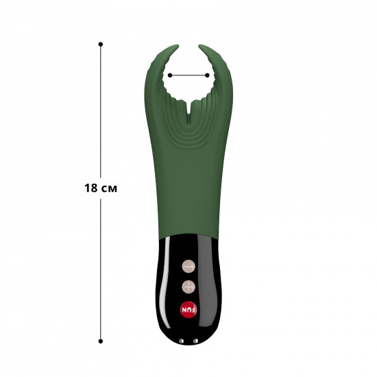 Вибратор для пениса Fun Factory MANTA moss green/black, подходит для парных игр