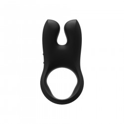 Ерекційне віброкільце з подвійною стимуляцією клітора Fun Factory NŌS black, 2 мотори