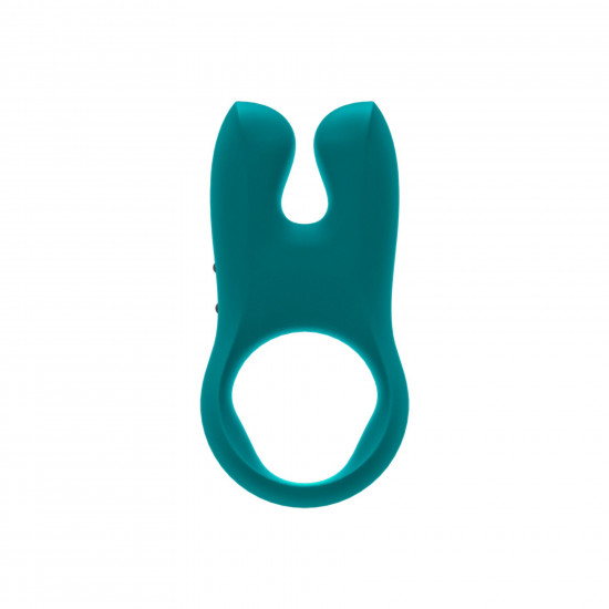 Эрекционное виброкольцо с двойной стимуляцией клитора Fun Factory NŌS deep sea blue, 2 мотора