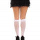 Гольфы ажурные Leg Avenue Sweetheart Ruffle Cuff Knee Highs, белые, рисунок-сердечки