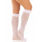 Гольфи ажурні Leg Avenue Sweetheart Ruffle Cuff Knee Highs, білі, малюнок-сердечка