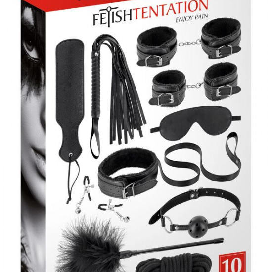 Набор для BDSM Fetish Tentation SM Bondage Box in vegan leather 10pcs