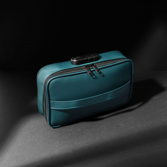 Кейс для игрушек Dorcel DISCREET BOX LUXURY GREEN, кодовый замок, 27×16×7,62 см