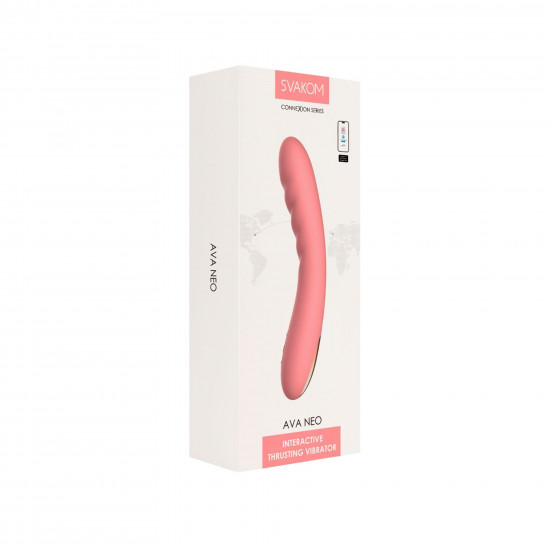 Смарт-вибратор с пульсацией Svakom Ava Neo Peach Pink, 15 режимов работы, водонепроницаемый