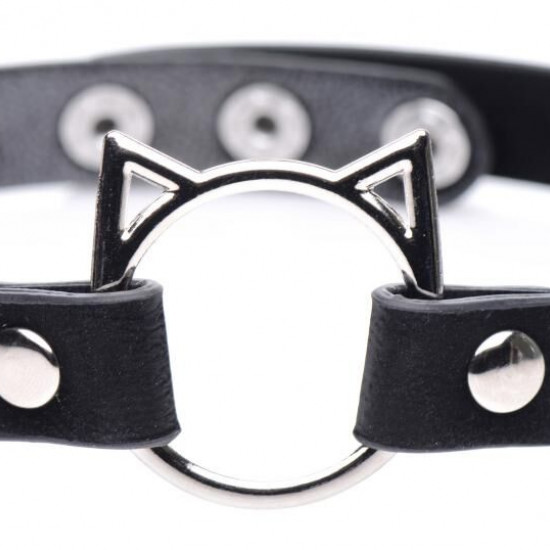 Чокер Master Series Kinky Kitty Ring Slim Choker - Black