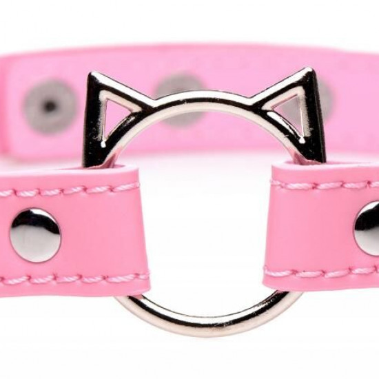 Чокер Master Series Kinky Kitty Ring Slim Choker - Pink